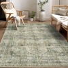 Area Rug 5x7 – Washable Ultra-Thin Low Pile Vintage Oriental Distressed Foldable Non-Slip Rug for Bedroom, Living Room & Home Office, Taupe - 4 of 4