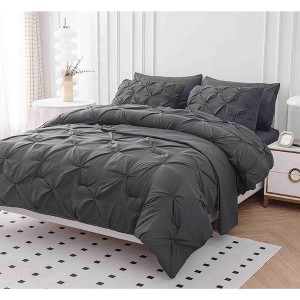 BAGOKIE 7-Piece Pinch Pleat Bed in a Bag Comforter Set for All Season - 1 of 4
