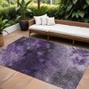 Purple Eggplant And Lavender Abstract Washable Indoor Outdoor Area Rug - 2 of 4