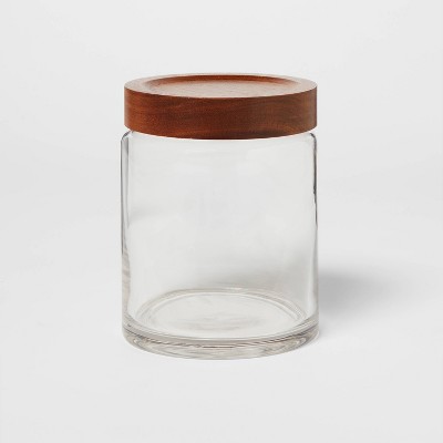 Medium Glass Storage Canister with Wood Lid - Threshold™