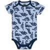 The Peanutshell Baby Boy Short Sleeve Bodysuits, 5-Pack, Blue/Gray/Dino, Newborn to 24 Months - 3 of 4