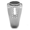 Slickblue Men’s Silver Black Steel Ring, Black Octagonal Synthetic Crystal, Halo Accent, Polished Finish, Size 8–13 - 4 of 4