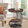 MAYEERTY Round End Table, 2 Tiers Faux Marble Side Table with Storage Shelf - 3 of 4