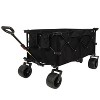 CAVINAS Heavy-Duty Foldable Utility Wagon Cart with Adjustable Handle & Cup Holders,Shopping Cart with All-Terrain Quiet Wheels for Gardening - 2 of 4
