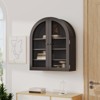 Arched Wall Cabinet with Glass Doors, Large Bathroom Medicine Cabinet, Adjustable Shelves, Black. - 2 of 4