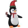 HOMCOM 8ft Christmas Inflatable Penguin with Candy Cane, Outdoor Blow-Up Yard Decoration with LED Lights Display - 4 of 4