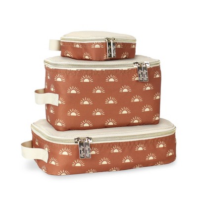 Itzy Ritzy Pack Like A Boss Packing Cubes - Terracotta Sunrise