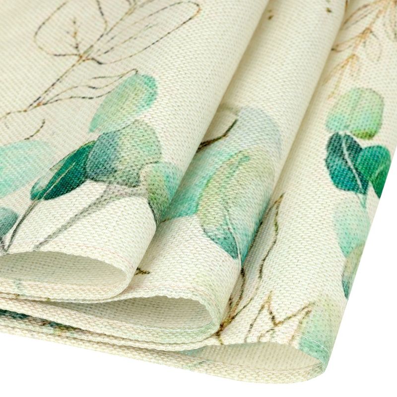 Unique Bargains Green Leaf Farmhouse Burlap Kitchen Table Runner 13x71 Inches 1Pc, 3 of 6