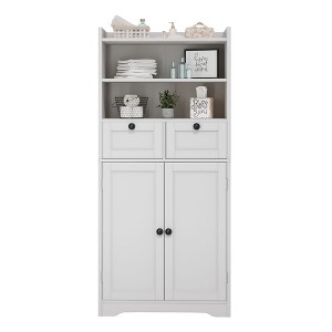 Hyleory Modern MDF Storage Cabinet with Adjustable Shelves - Versatile & Durable Home Organizer - 1 of 4