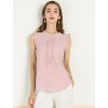 INSPIRE CHIC Women's Ruffled Curved Hem Business Office Vintage Sleeveless Blouse - 3 of 4