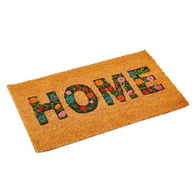 Personalized Floral Coir Outdoor Welcome Mat, 17x30 inches