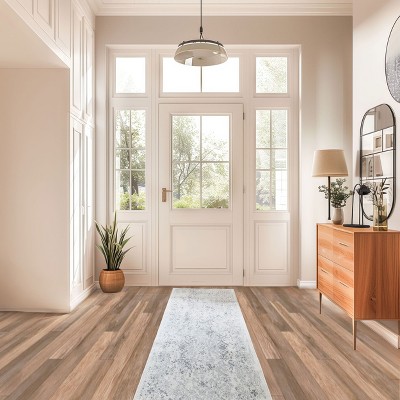 Ivory Rectangular Easy Care Synthetic Area Rug, 52" x 24"