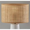 Adesso Sheffield Table Lamp White : Ceramic Base, Rattan Shade, ETL Listed, No Assembly Required - image 2 of 4