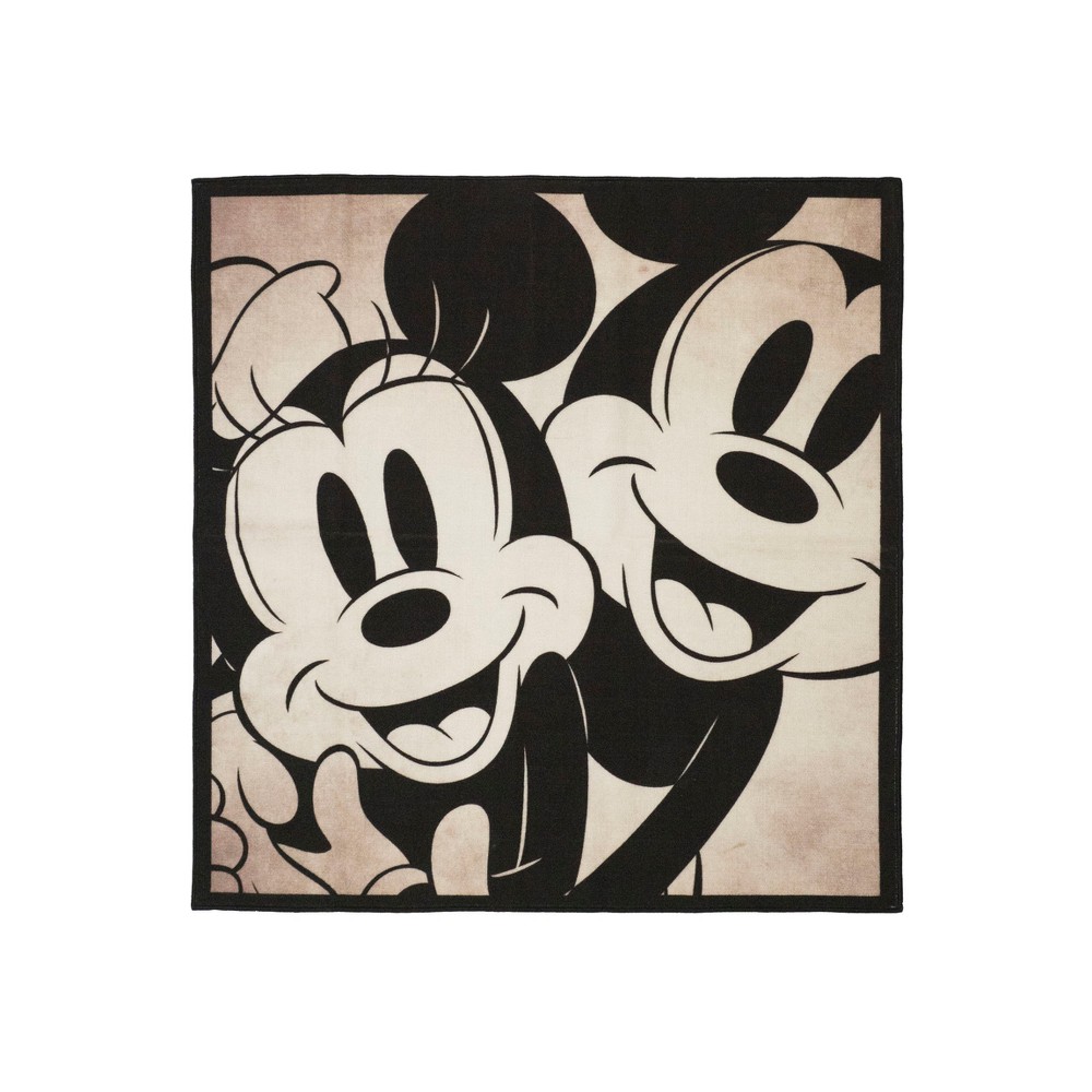 Photos - Area Rug Disney Mickey Mouse Classic Black & White Kids' Rug (54"x54")