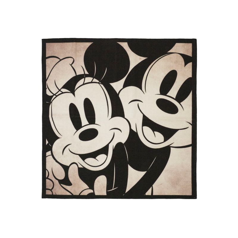 Disney Mickey Mouse Classic Black &#38; White Kids&#39; Rug (54&#34;x54&#34;), 1 of 7