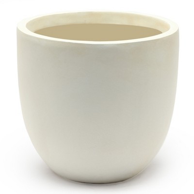 LuxenHome Round Tapered 12.2" H Flower Pot Planter White