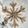SEVOBAL Party Decorations and Accessories Large Fir Wood Snowflake Ornaments Set of 2 for Christmas Tree Holiday Wall Art, Brown, 17.7"*0.8"*17.7" - 3 of 4