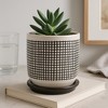 Stoneware Ceramic Saucer Planter with Drainage Hole - 3 of 4