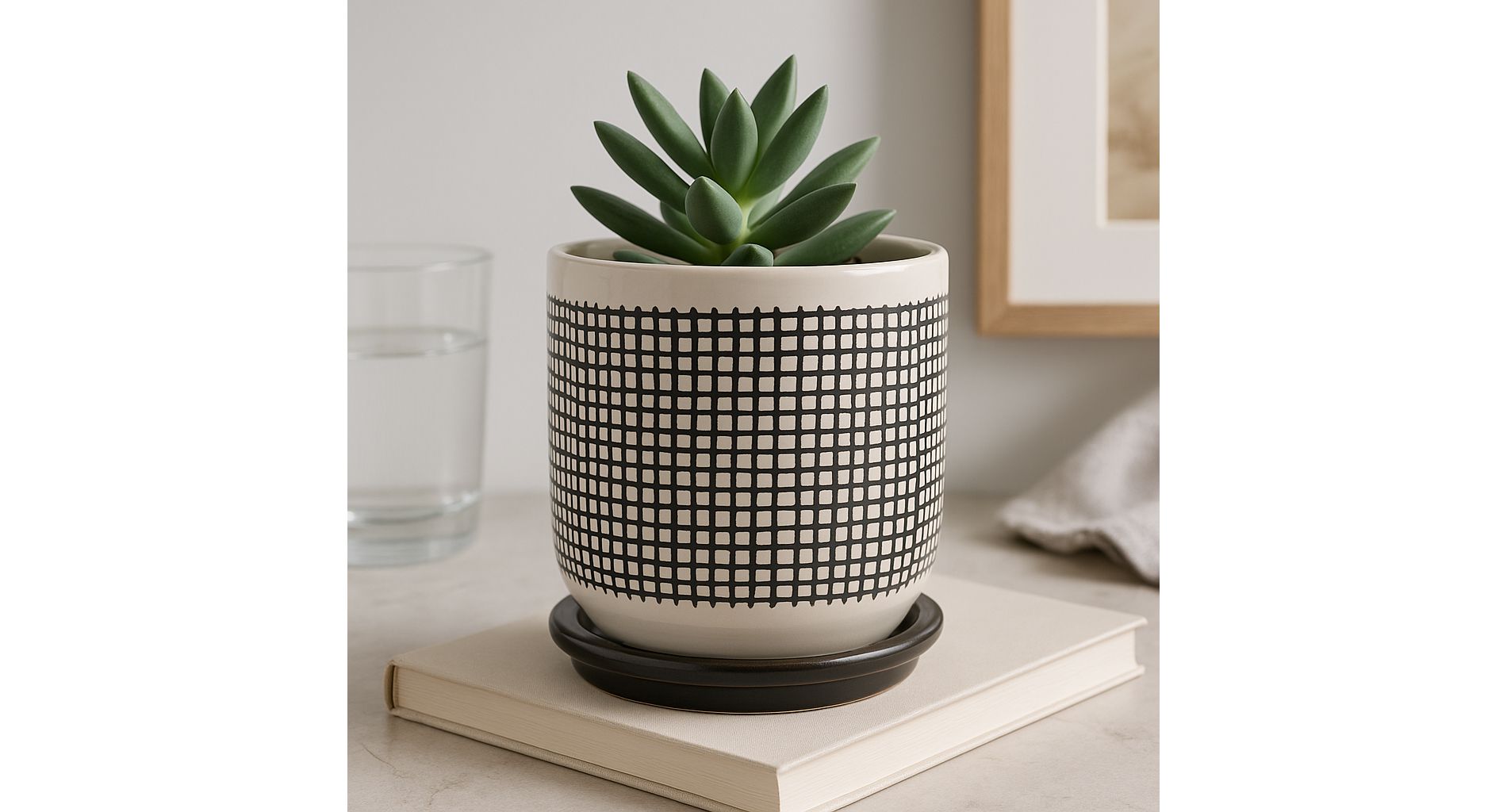 Home Decor Planter Pots for Indoor or Outdoor - Ceramic Stand Planter for Patio, Garden, and Room Decor - Round Plant Pots - 6" Gray