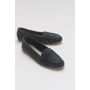 Dorothy - Dark Charcoal Suede Leather Loafers | Forever & Always Shoes - 1 of 4