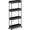 Acoinel Slim Rolling Storage Cart 4 Tier Bathroom Organizer Cart Mobile Shelving Unit Slide Out Utility Cart for Kitchen - 4 of 4