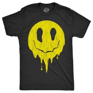 Mens Dripping Smile T Shirt Funny Melting Smiling Face Tee For Guys - Crazy Dog Men's T Shirt - 1 of 4