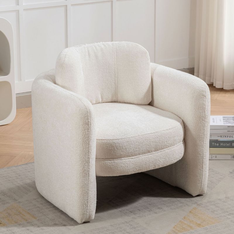 Modern Barrel Accent Chair, Upholstered Armchair-ModernLuxe, 1 of 13