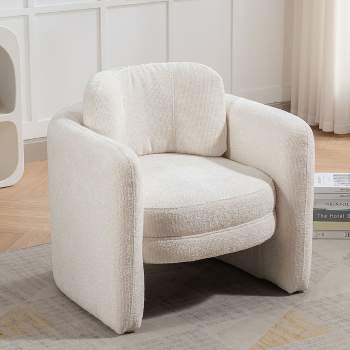 Modern Barrel Accent Chair, Upholstered Armchair-ModernLuxe