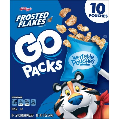 Kellogg's Frosted Flakes Go Packs Breakfast Cereal - 12oz/10ct