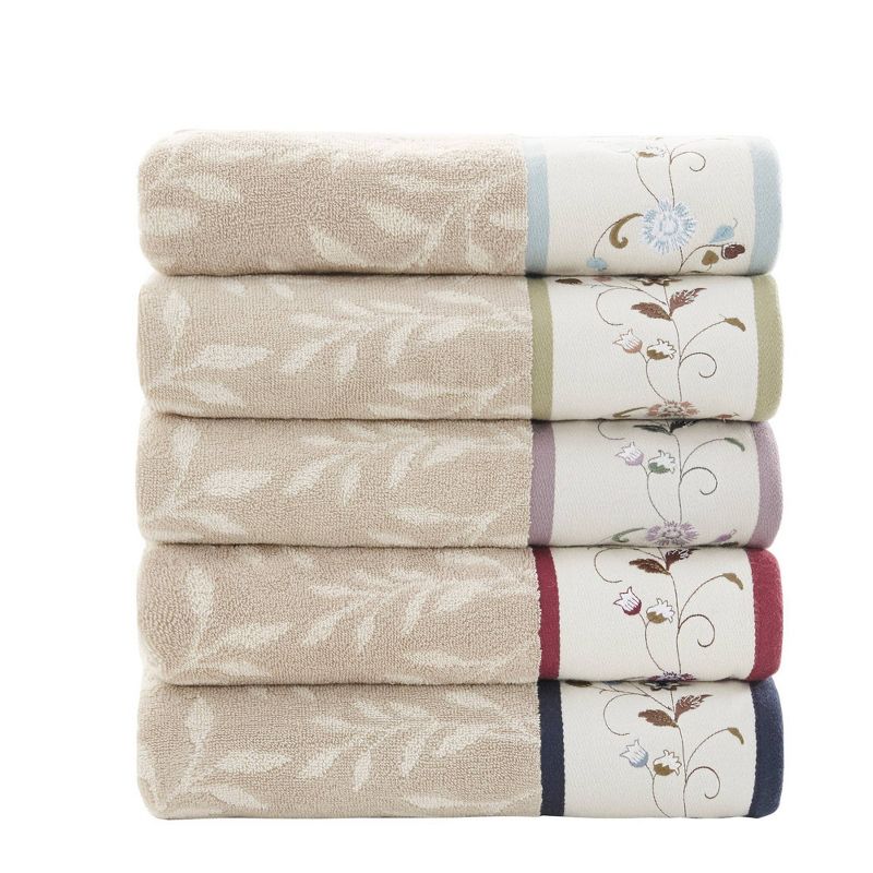 6pc Monroe Embroidered Cotton Jacquard Towel Set - Madison Park, 4 of 8