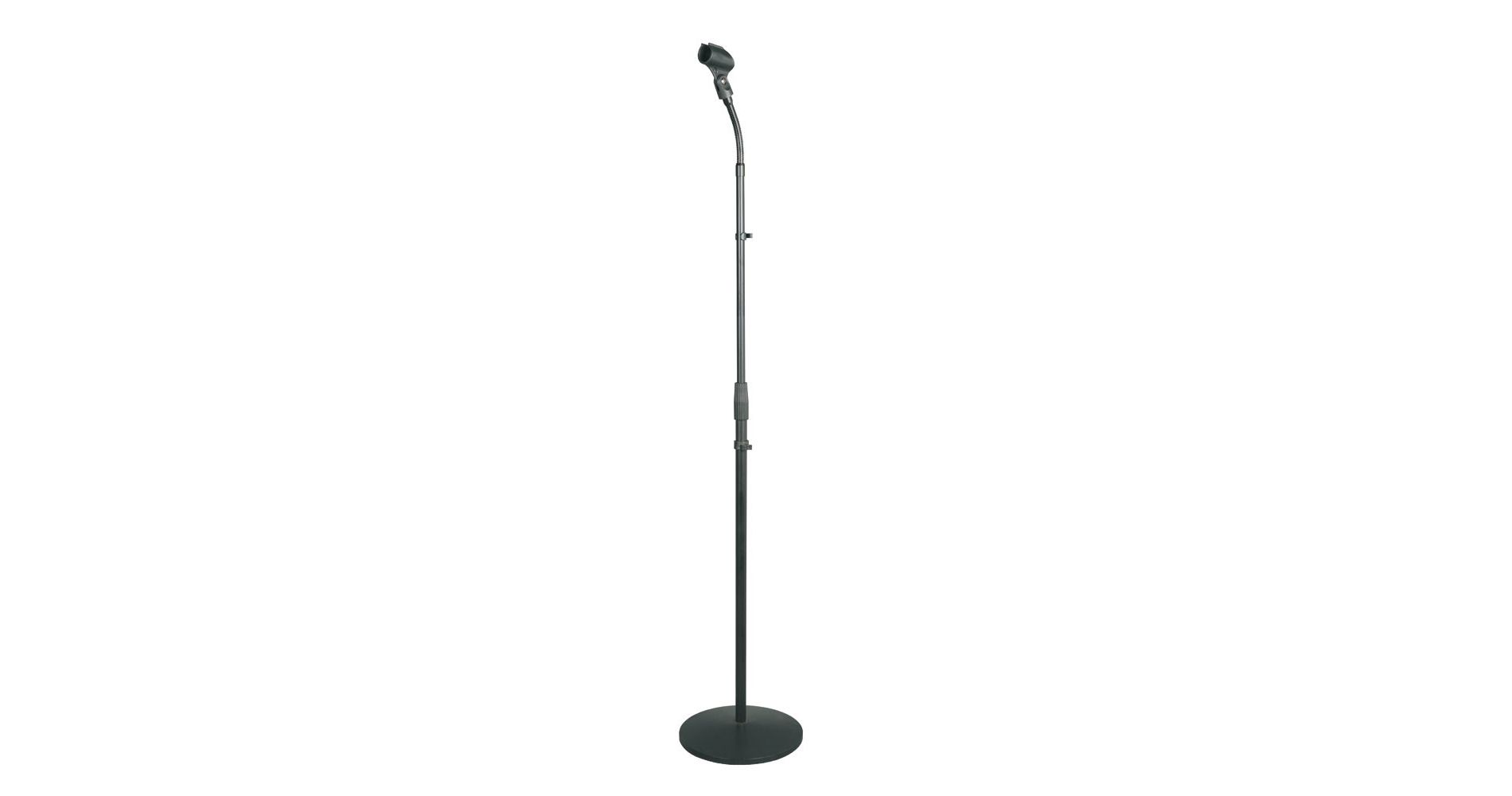 Universal Microphone Stand for Performances with Adjustable Height, Sturdy Base, Compact Design, Black