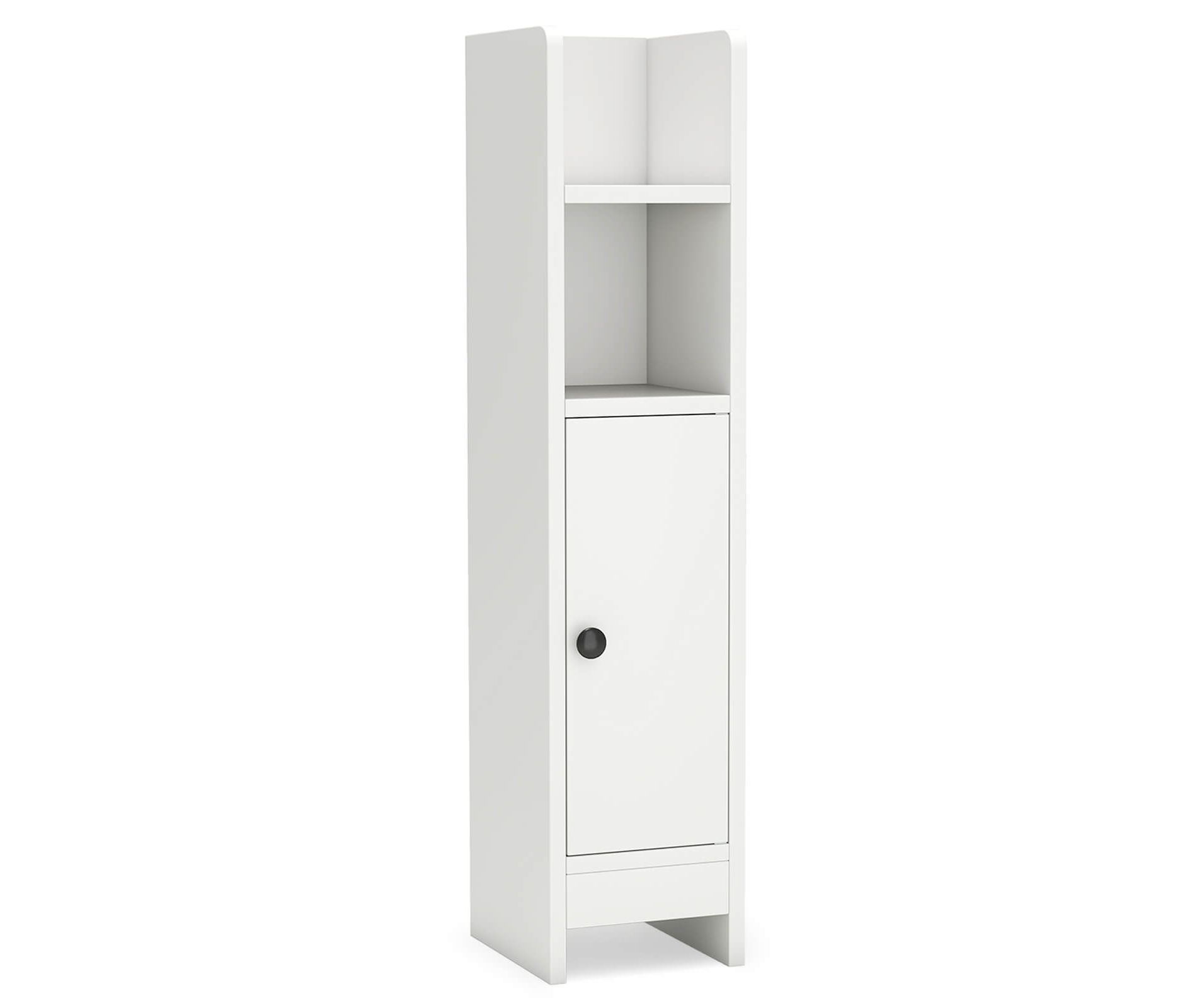 Costway Bathroom Storage Cabinet with Adjustable Shelf 1 Door & 2 Open Shelves Living Room White