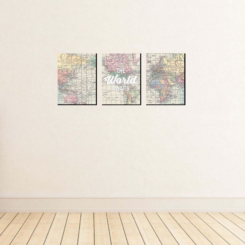 Big Dot of Happiness World Awaits - Wall Art, Kids Room Decor and Travel Map Home Decorations - Gift Ideas - 7.5 x 10 inches - Set of 3 Prints, 3 of 8
