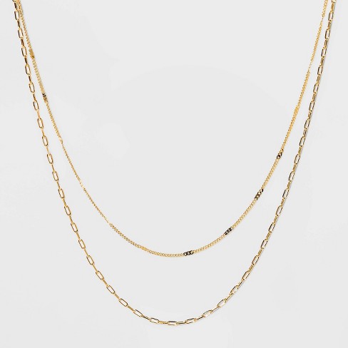 Gold Flat Beaded Necklaces | Dainty Flat Ball Chain | Beads Necklace | Flat Beaded Chain | Layering Necklace 18 + 2 Extender / 3 mm