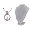 Anna-Kaci Women's Circular Crystal Pendant Necklace, Modern and Chic Design with Adjustable Chain, Ideal for Formal Events - Bars - 2 of 4