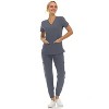 Saint Scrubs Womens 9-Pocket Medical Uniform Set- V-Neck Stretch Top with Seven Pocket Jogger Scrub Pant - 3 of 4