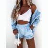 Mocamel Women's Sports Casual Hooded Zipper Sweater Solid Color Suit 2 Piece Set - 3 of 4