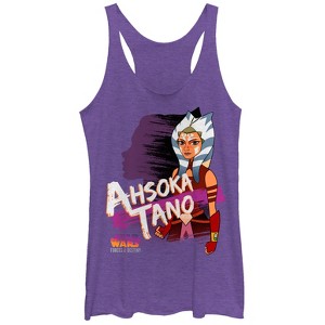 Women's Star Wars Forces of Destiny Ahsoka Shadow Racerback Tank Top - 1 of 3