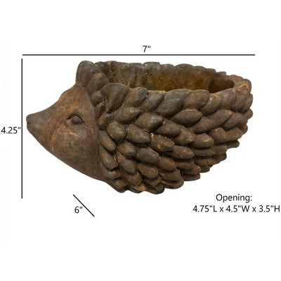 Large Rust Cement Hedgehog Indoor/Outdoor Planter