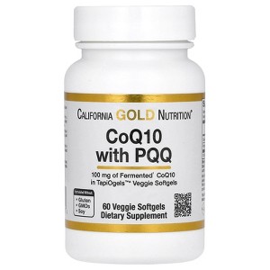 California Gold Nutrition CoQ10 with PQQ, Ubiquinone USP, Tapioca Veggie Softgel with Sunflower Lecithin, 100 mg, 60 Veggie Softgel - 1 of 4