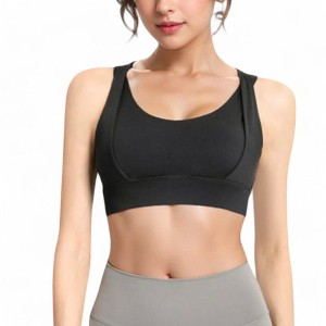 Anna-Kaci Active Women's Medium Impact Sports Bra with Wide Band and Scoop Neck - 1 of 4