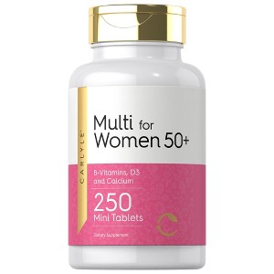 Carlyle Multivitamin for Women 50 & Over | 250 Mini Tablets | Iron Free | with B12, D3, and Calcium - 1 of 4