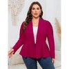 Womens Plus Size Long Sleeve Two Buttons Shawl Lapel Blazer - 3 of 4
