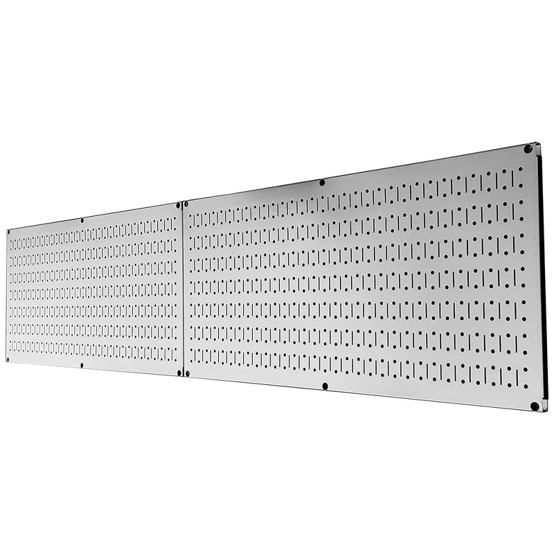 Wall Control 32" x 16" Horizontal Modular Metal Pegboard Standard Tool Organizer for Garages and Sheds with Mounting Brackets, 2 of 7