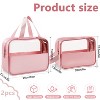 Mber TSA Approved Toiletry Bag Clear Makeup Bag Organizer, Clear Toiletry Bag Set, Clear Zipper Pouches Quart Size & Clear Travel Cosmetic Bags, Pink - 3 of 4