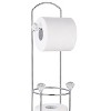 Home Mart Goods 26" Tall - Silver Metal Toilet Paper Storage Stand Holder with Crystal Accents - 3 of 3