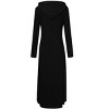 Women Long Sleeve Pullover Hoodie Dress Stripe Pocket Slim Sweatshirt Casual Maxi Dress - 3 of 4