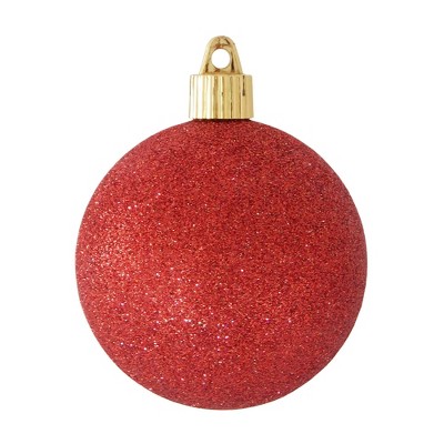 Christmas by Krebs 8ct Red Shatterproof Glitter Christmas Ball Ornaments 3.25" (80mm)