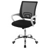 TiramisuBest Black Wood & Fabric Adjustable Desk Chair with Breathable Mesh, Chrome Base, Height-Adjustable Seat & Armrests - 3 of 4