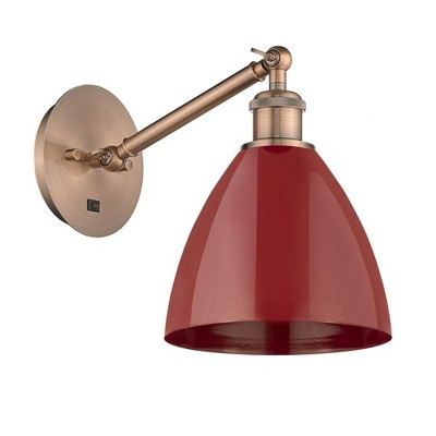 Plymouth Dome - 1 Light Wall Sconce In Industrial Style-13.25 Inches Tall and 7.5 Inches Wide